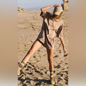 Casual Beige Short Sleeve Romper